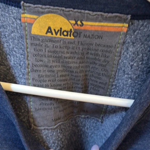 Aviator Nation Bolt Stripe Crop Sweatshirt - Picture 2 of 6